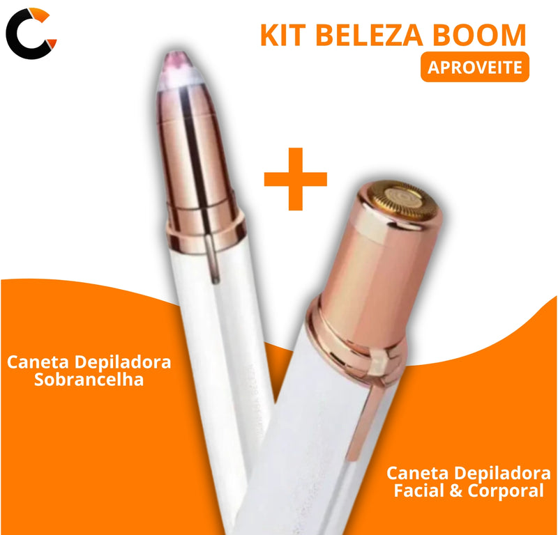 Kit Beleza Boom -  Canetas Depiladoras Facial & Corporal + Sobrancelha -  SculptPen