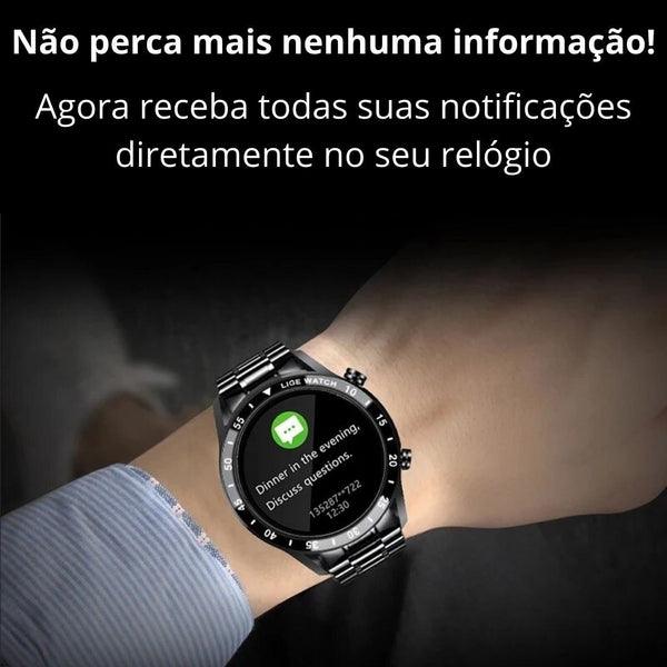 Relógio Smartwatch Moderno De Luxo - Iron Prata - Classico Boom