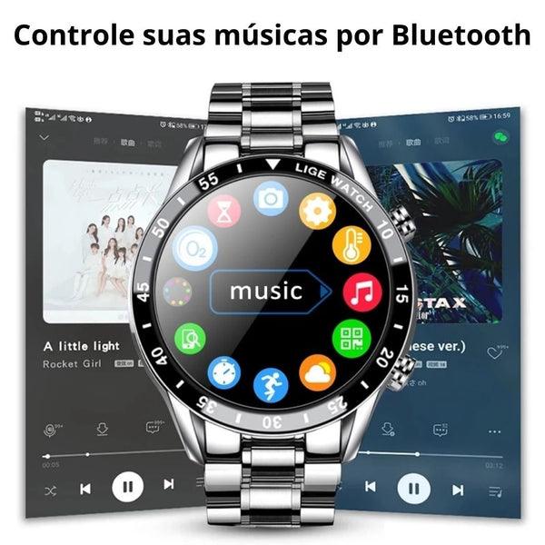 Relógio Smartwatch Moderno De Luxo - Iron Prata - Classico Boom